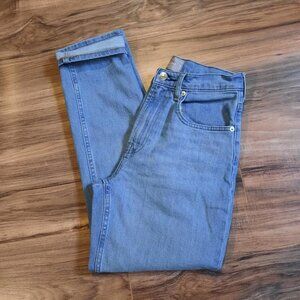 Everlane High Waist Straight Jeans Size 26 Ankle Blue Stretch Denim